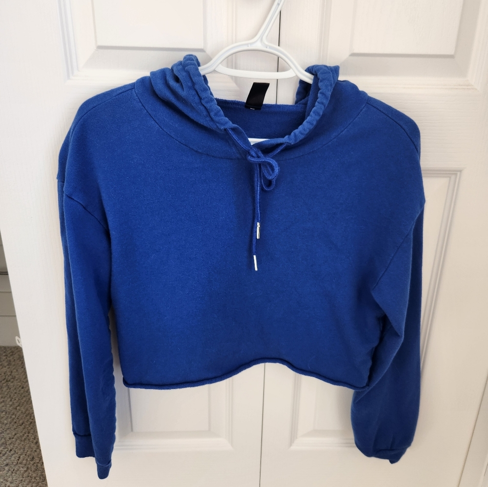 Blue Cropped Hoodie